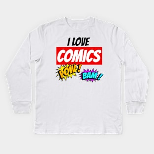 I Love Comics Kids Long Sleeve T-Shirt